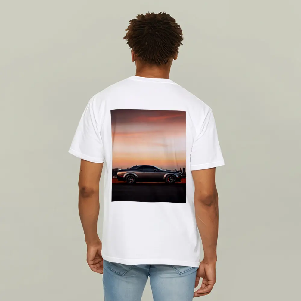 Dodge Challenger Muscle Car City Sunset – T-Shirts