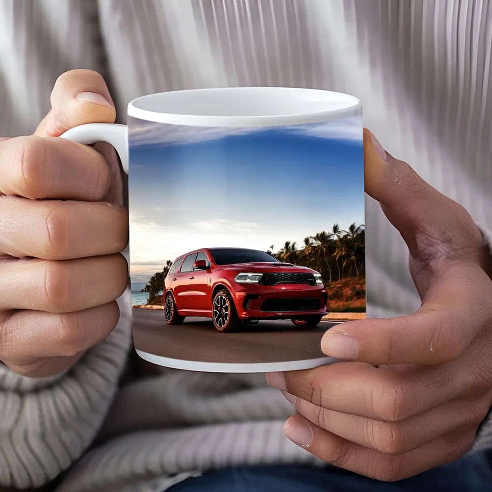 Dodge Durango Red SUV Coastal Road Drive – Mugs