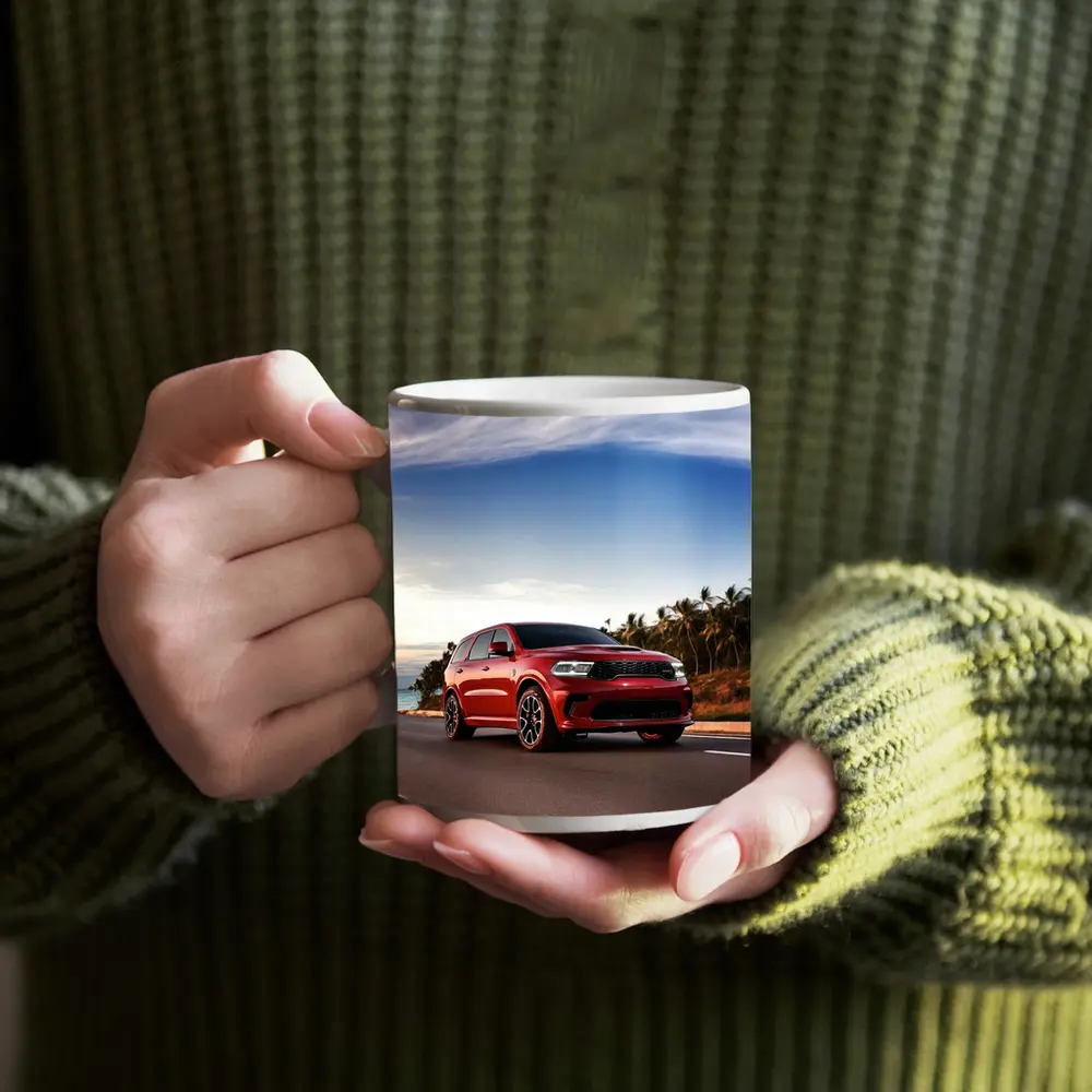 Dodge Durango Red SUV Coastal Road Drive – Mugs