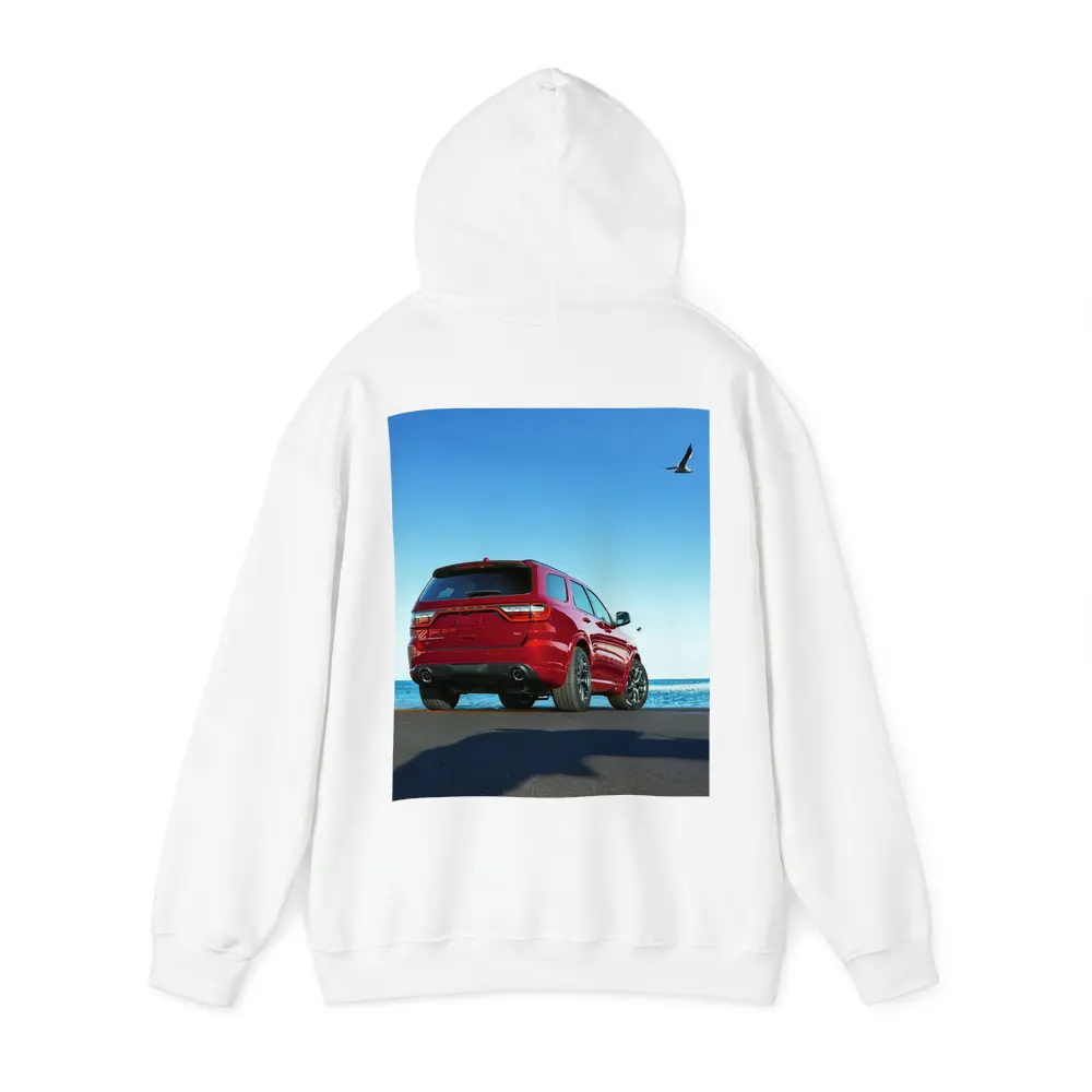 Dodge Durango Red SUV Ocean Background – Hoodies