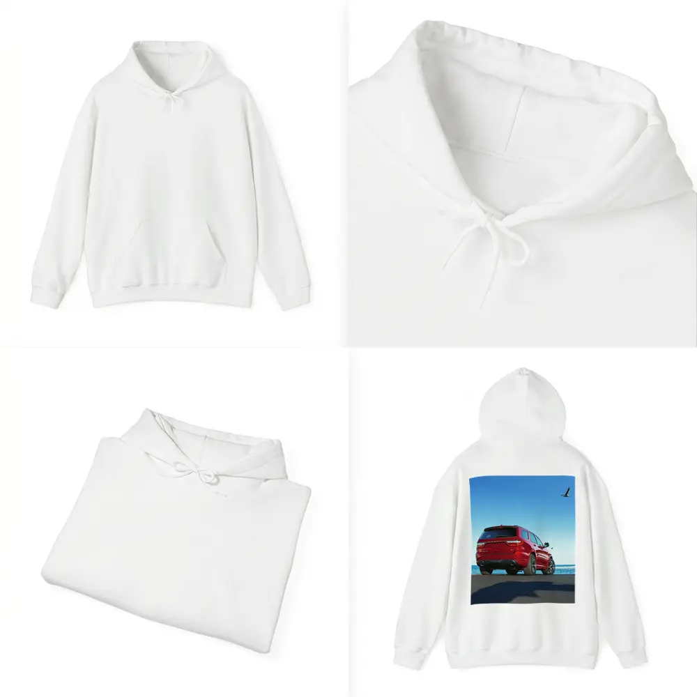 Dodge Durango Red SUV Ocean Background – Hoodies