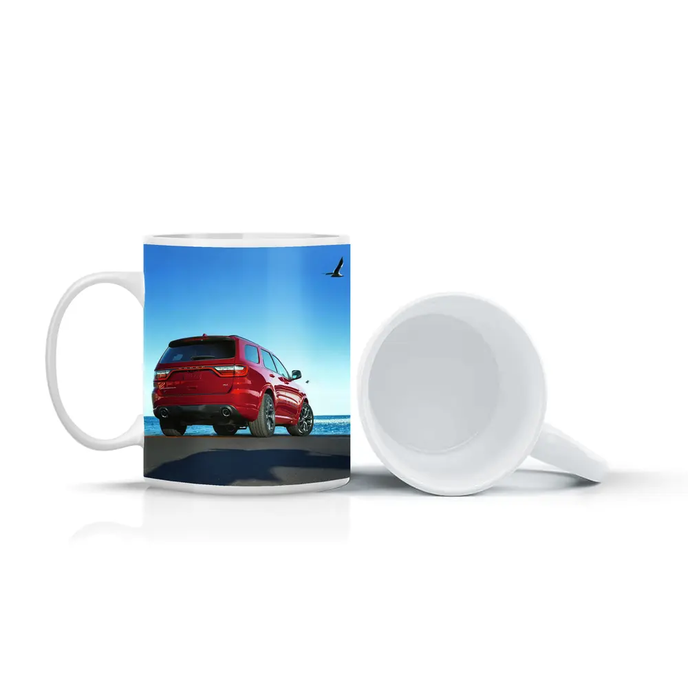 Dodge Durango Red SUV Ocean Background – Mugs