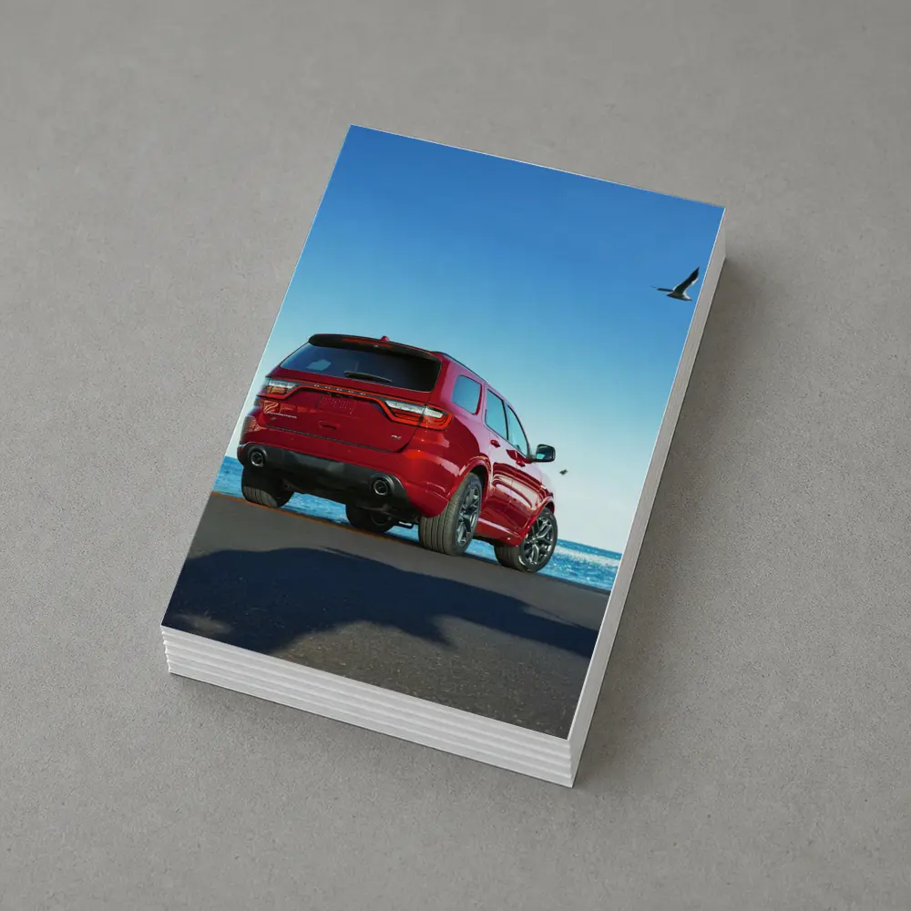 Dodge Durango Red SUV Ocean Background – Postcards