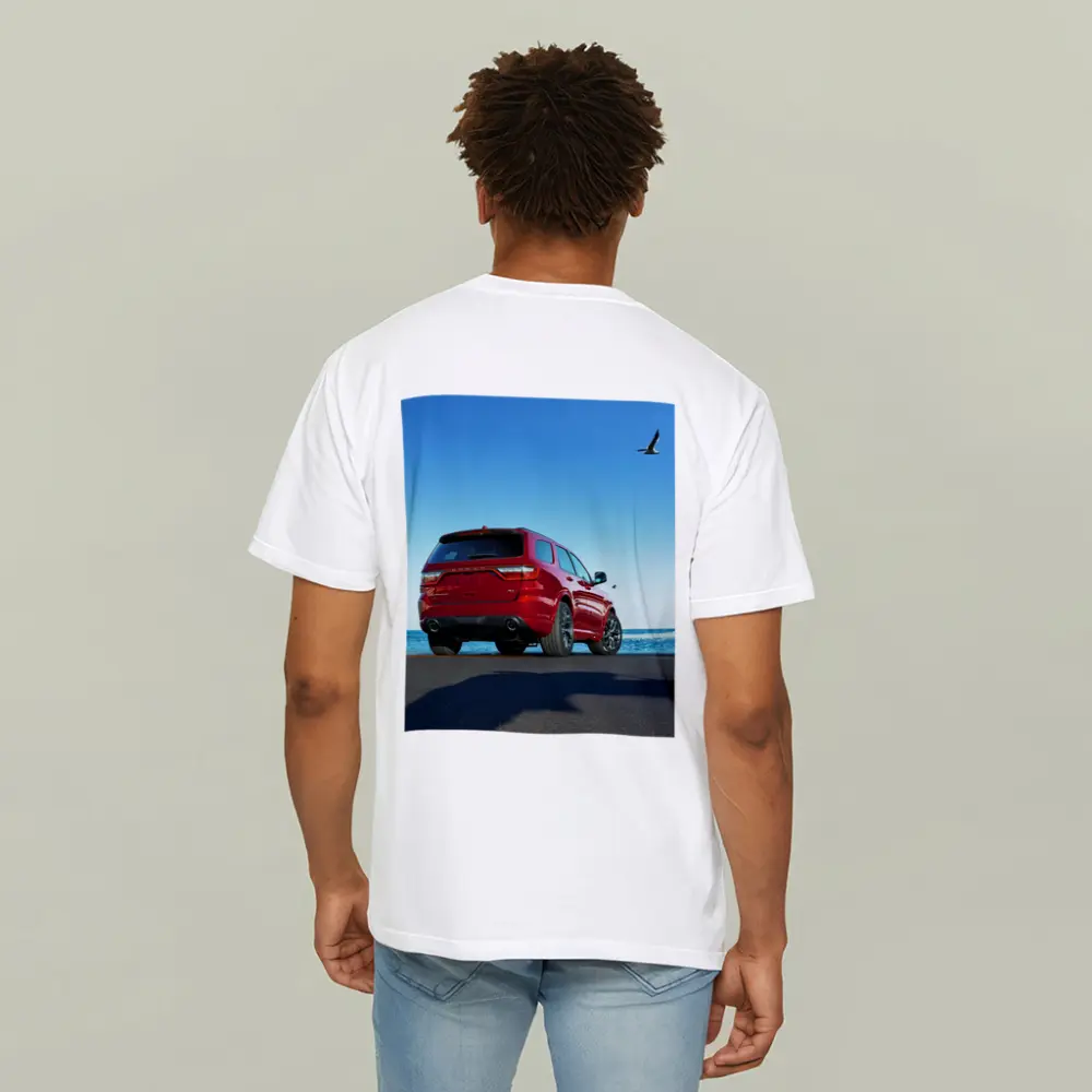 Dodge Durango Red SUV Ocean Background – T-Shirts