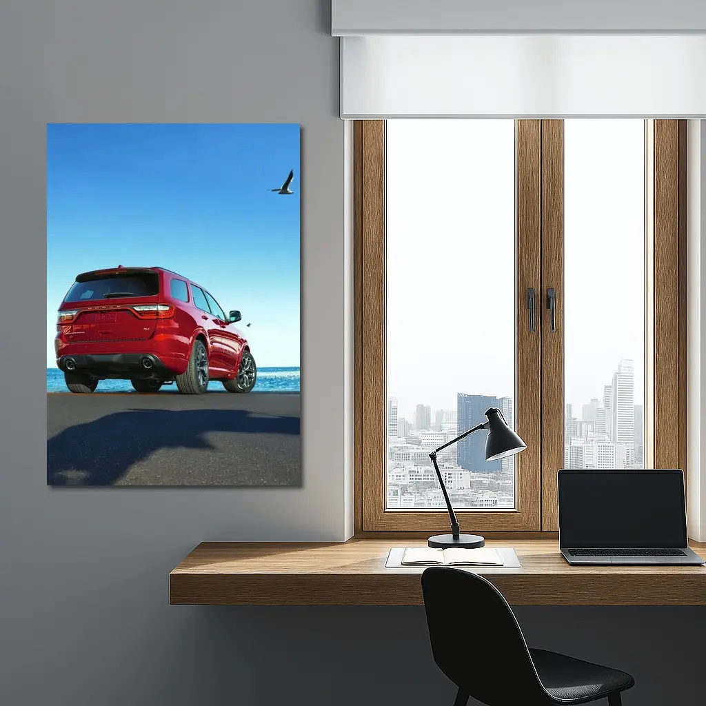 Dodge Durango Red SUV Ocean Background – Wall Art