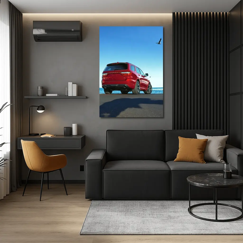 Dodge Durango Red SUV Ocean Background – Wall Art