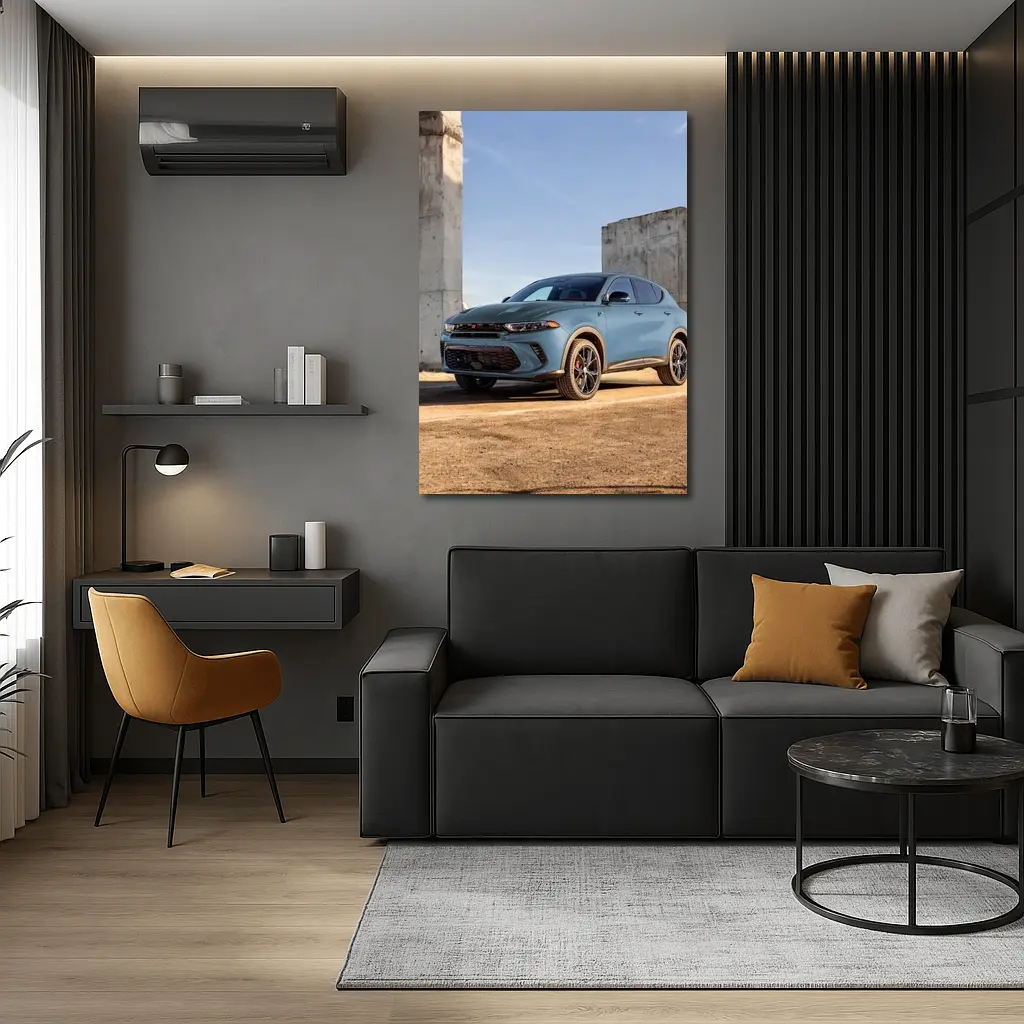 Dodge Hornet SUV Concrete Wall Background – Wall Art