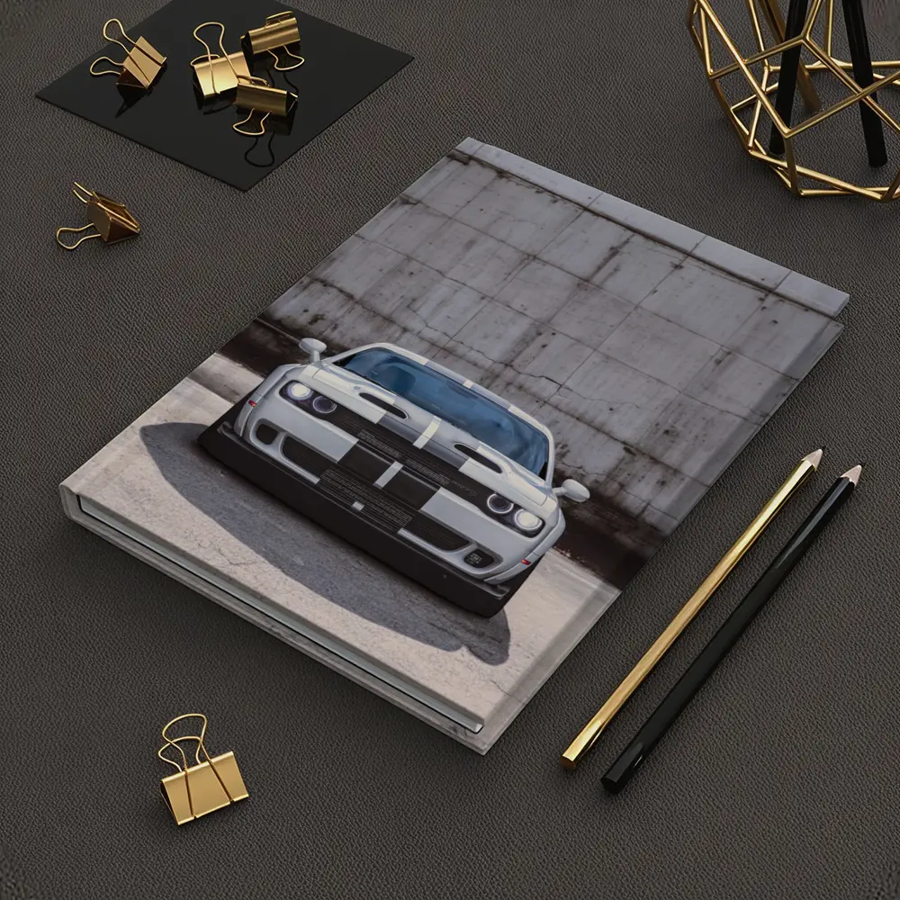 Dodge Challenger Front View Concrete Wall – Notebooks