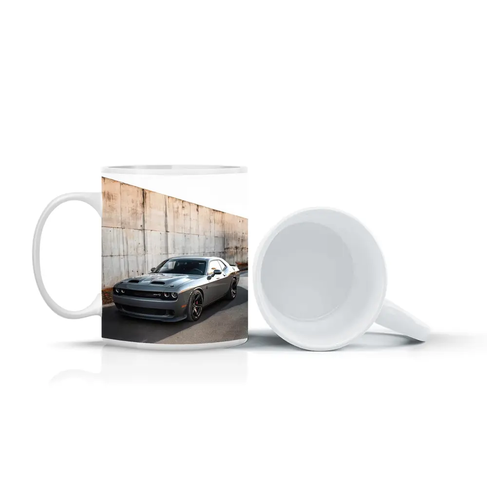 Dodge Challenger Hellcat Gray Concrete Wall – Mugs