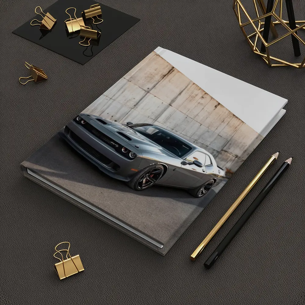 Dodge Challenger Hellcat Gray Concrete Wall – Notebooks