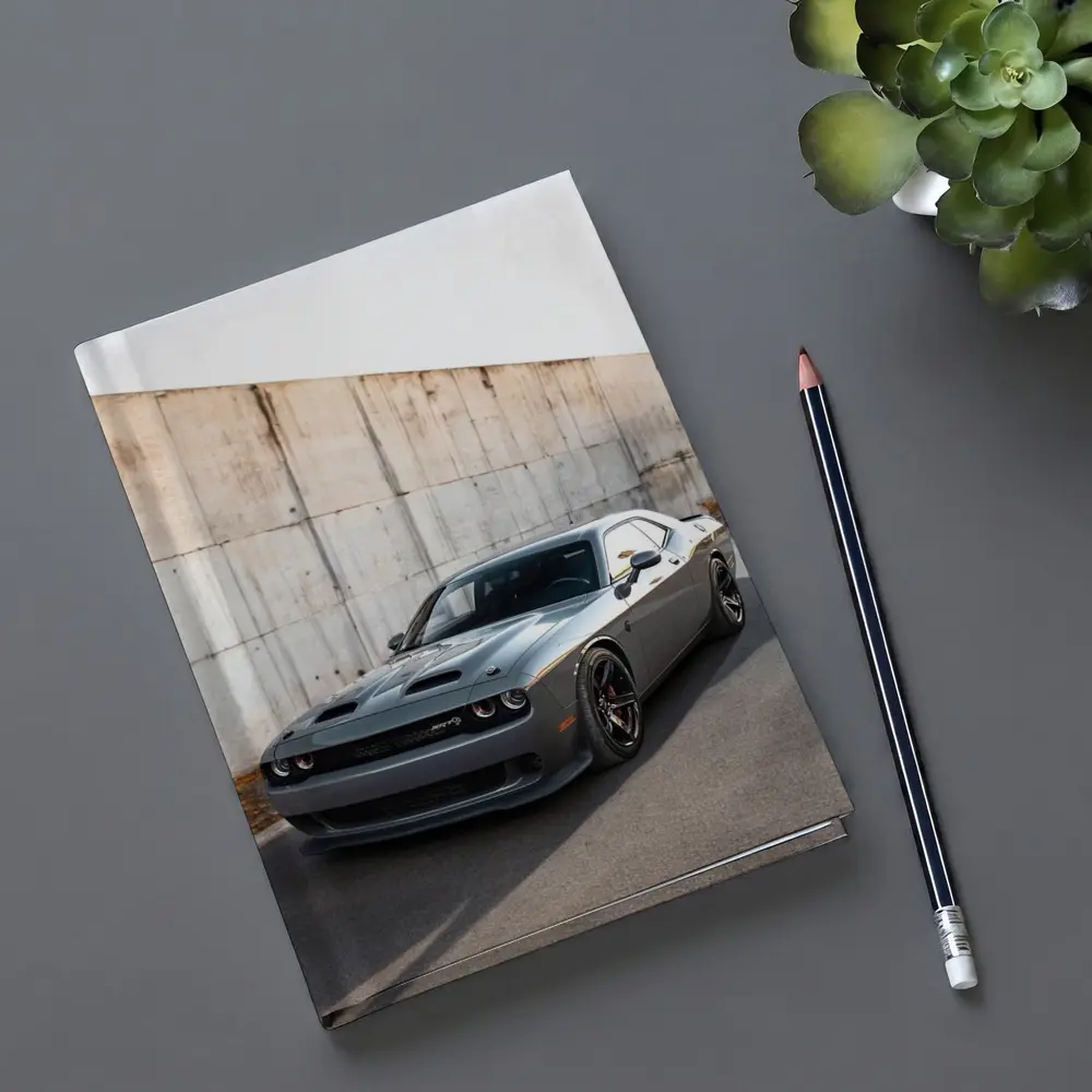 Dodge Challenger Hellcat Gray Concrete Wall – Notebooks