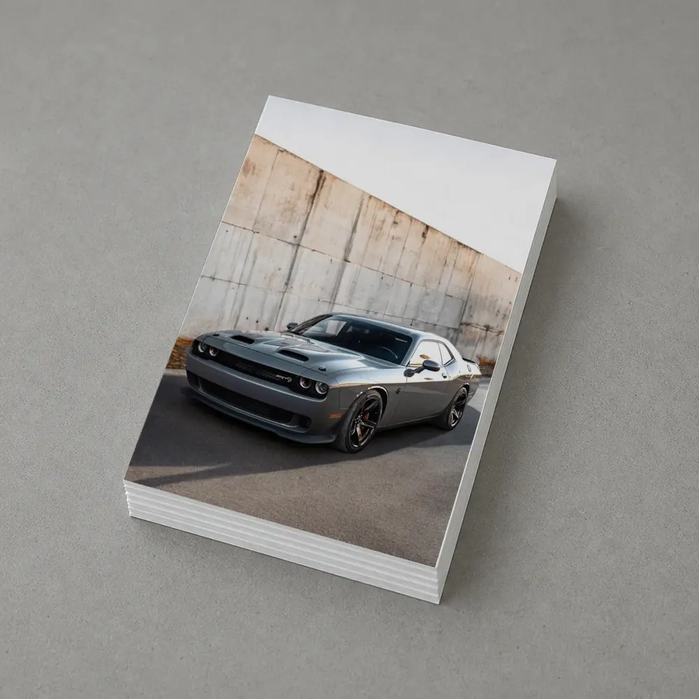 Dodge Challenger Hellcat Gray Concrete Wall – Postcards