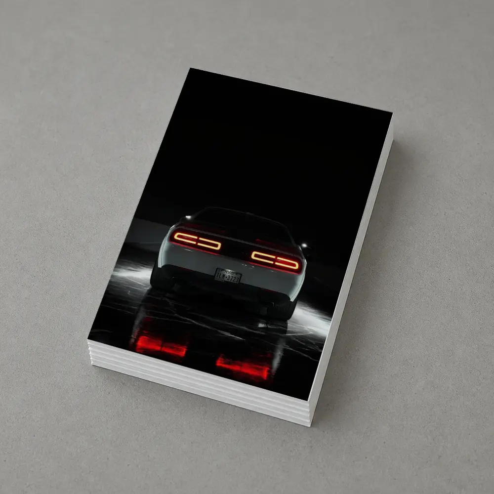 Dodge Challenger Rear View Dark Studio – Postcards