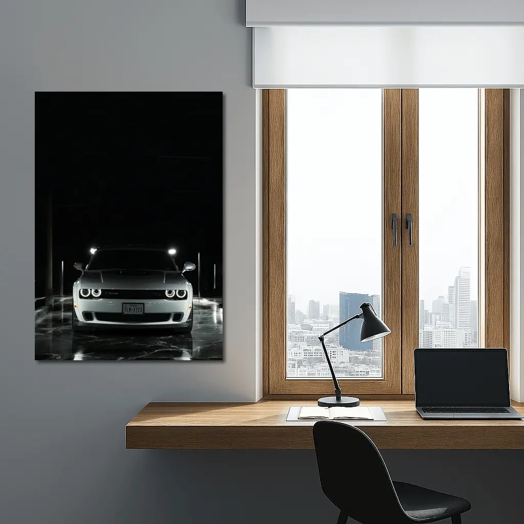 Dodge Challenger Front View Dark Tunnel – Wall Art