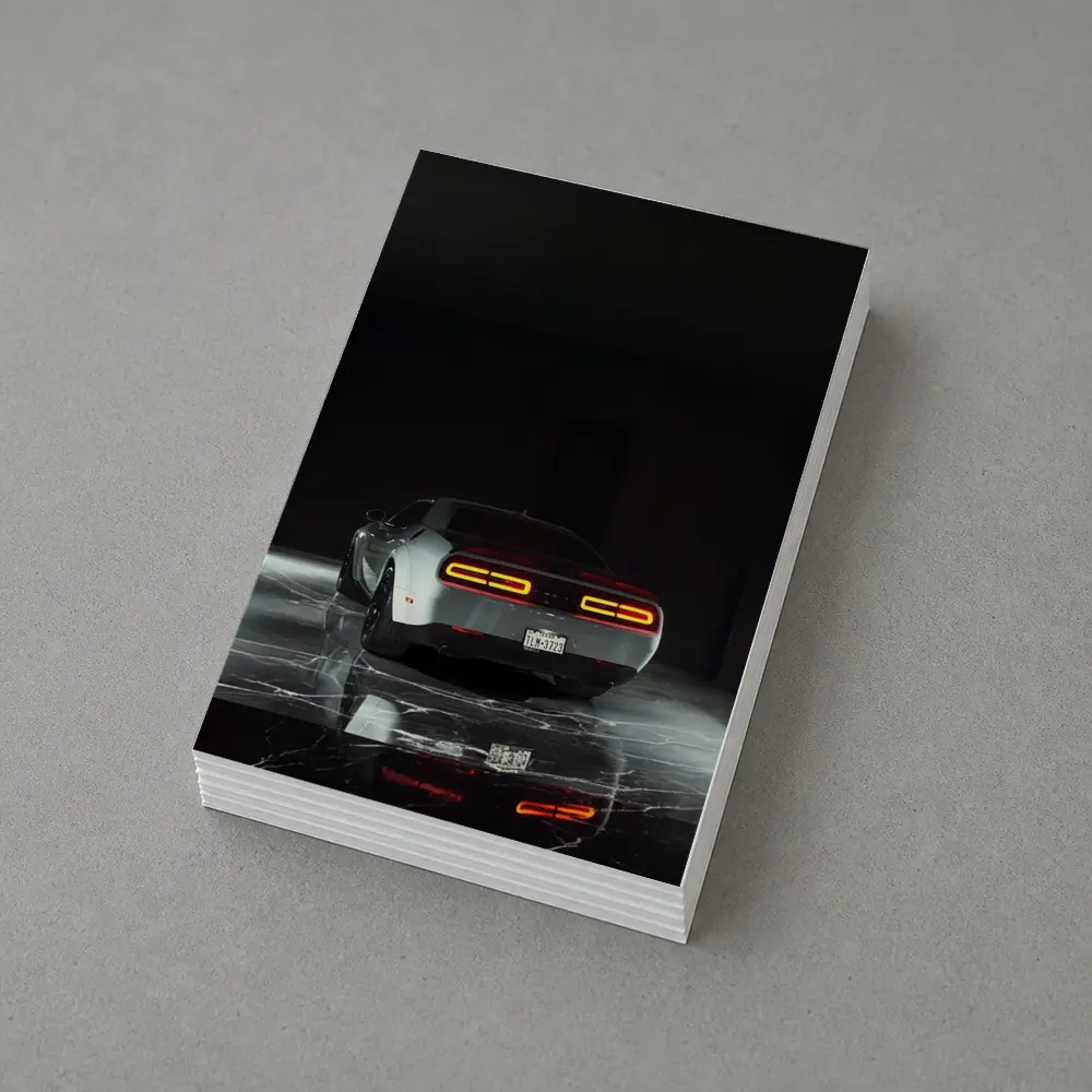 Dodge Challenger Rear View Dark Studio – Postcards