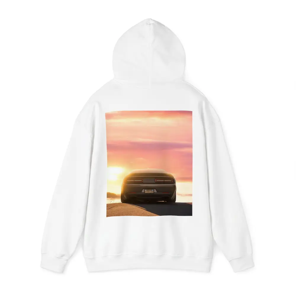 Dodge Challenger Rear View Sunset Sky – Hoodies