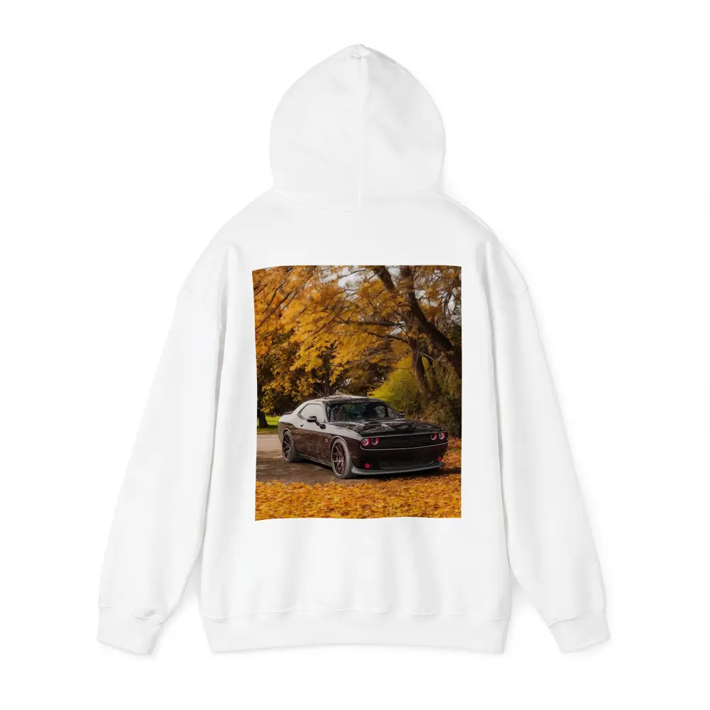 Dodge Challenger Black Muscle Car Autumn Trees – Hoodies