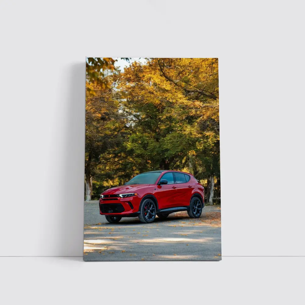 Dodge Hornet Red SUV Autumn Forest – Wall Art