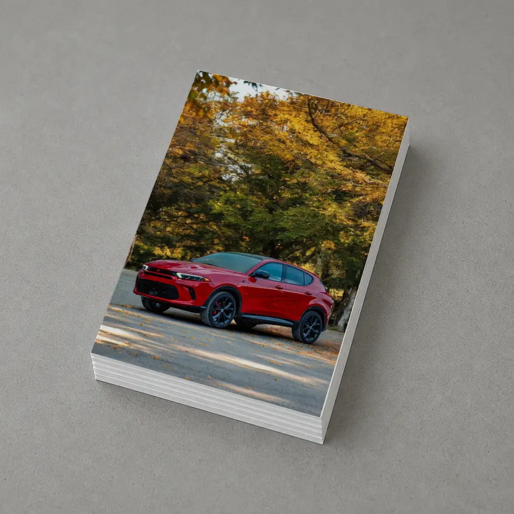 Dodge Hornet Red SUV Autumn Forest – Postcards