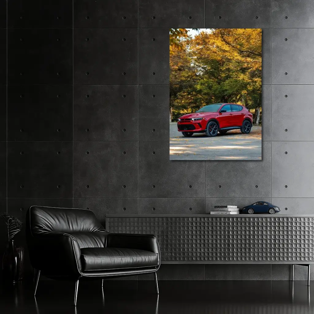 Dodge Hornet Red SUV Autumn Forest – Wall Art