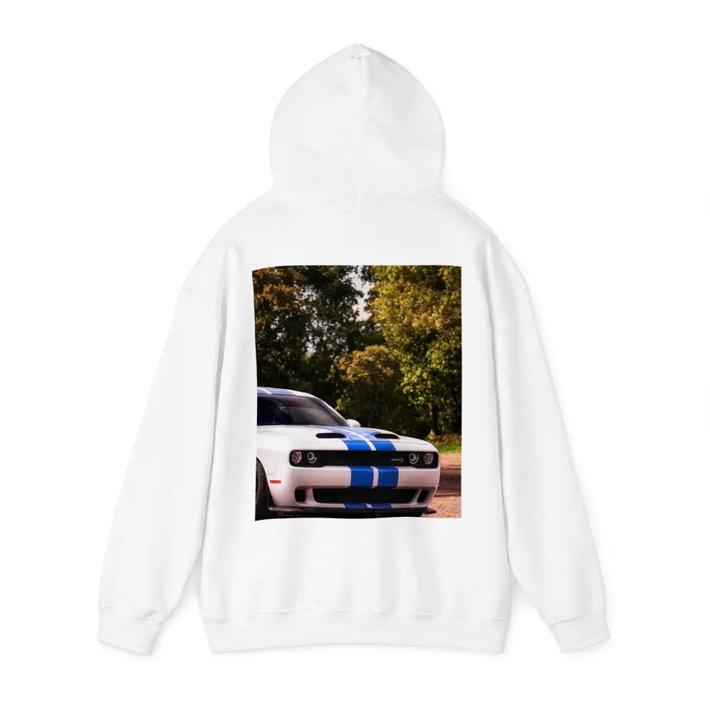 Dodge Challenger SRT White Blue Stripes Forest – Hoodies