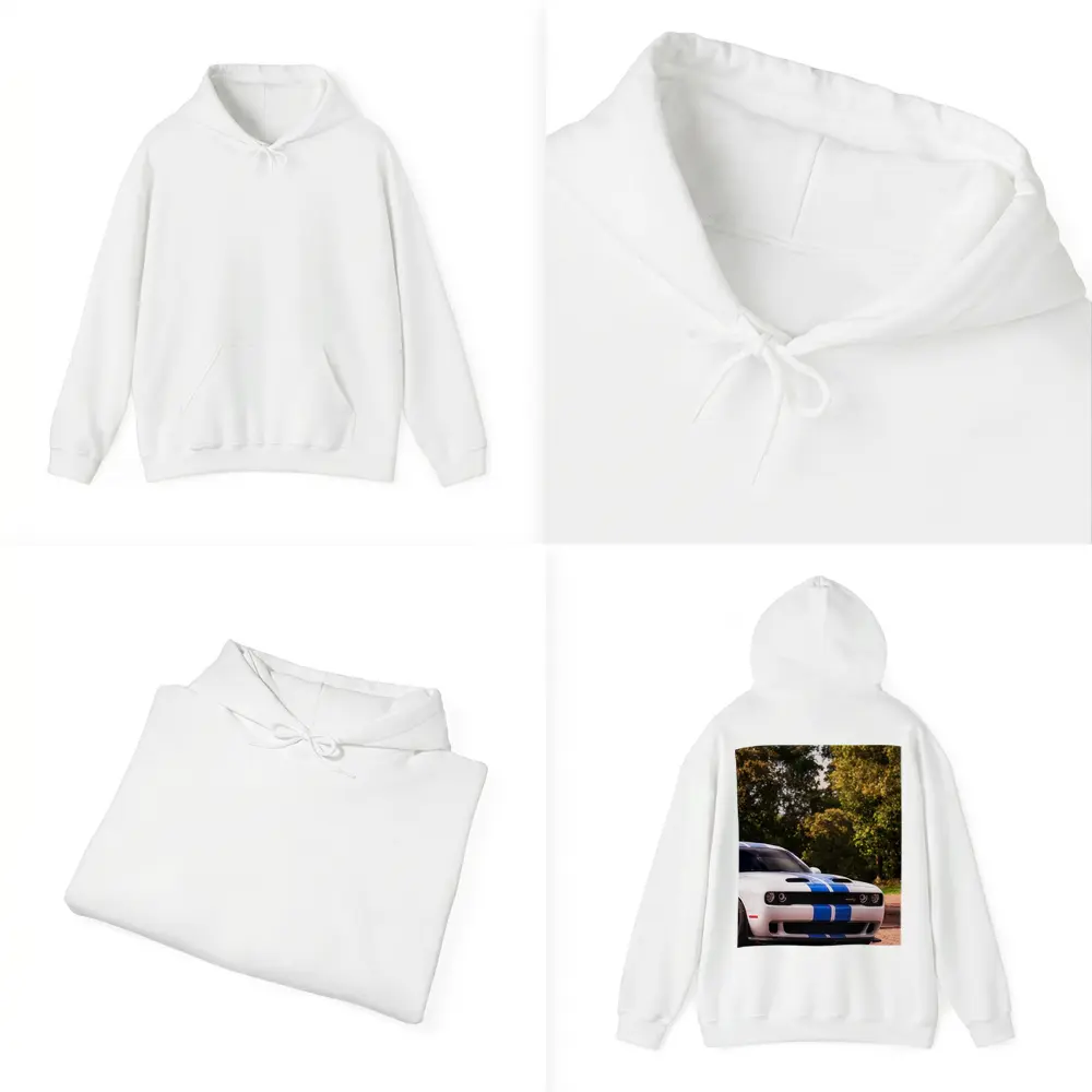 Dodge Challenger SRT White Blue Stripes Forest – Hoodies