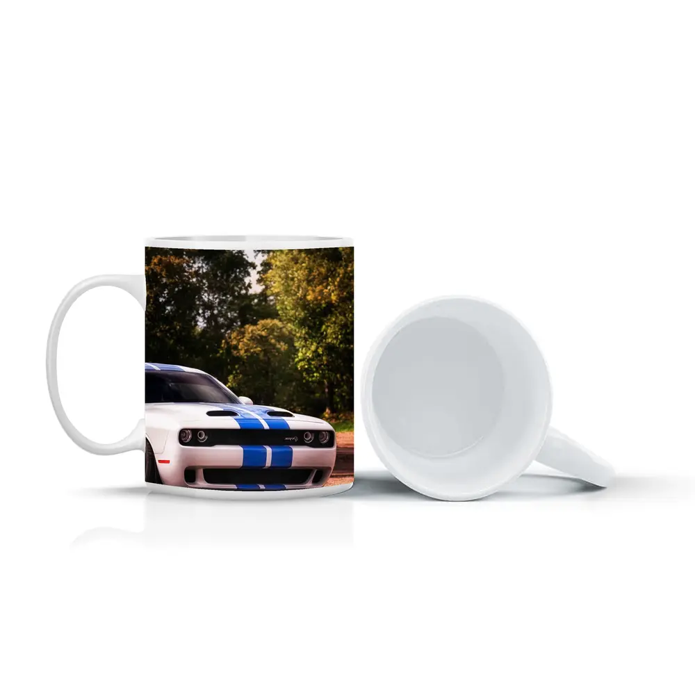 Dodge Challenger SRT White Blue Stripes Forest – Mugs