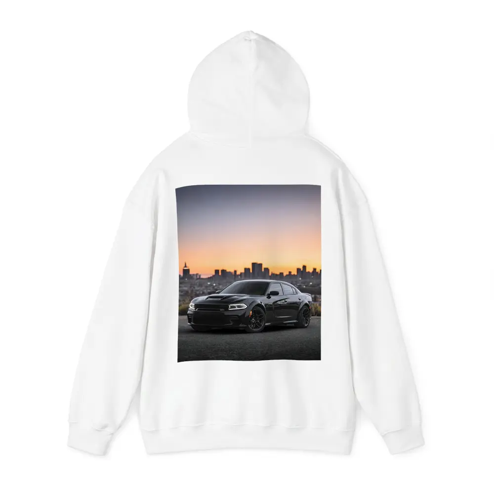 Dodge Charger Black Muscle Car City Sunset – Hoodies
