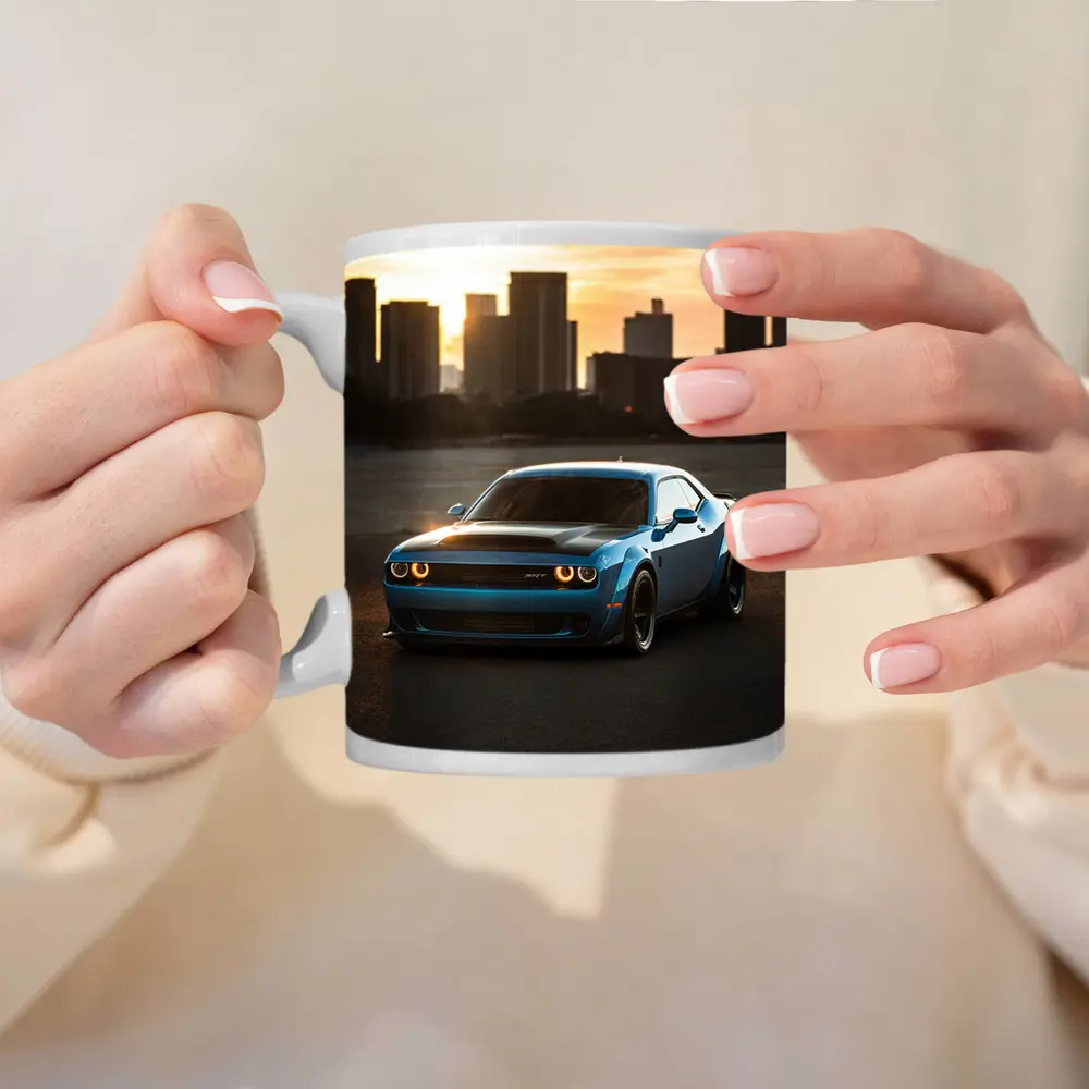 Dodge Challenger SRT Blue City Sunset – Mugs