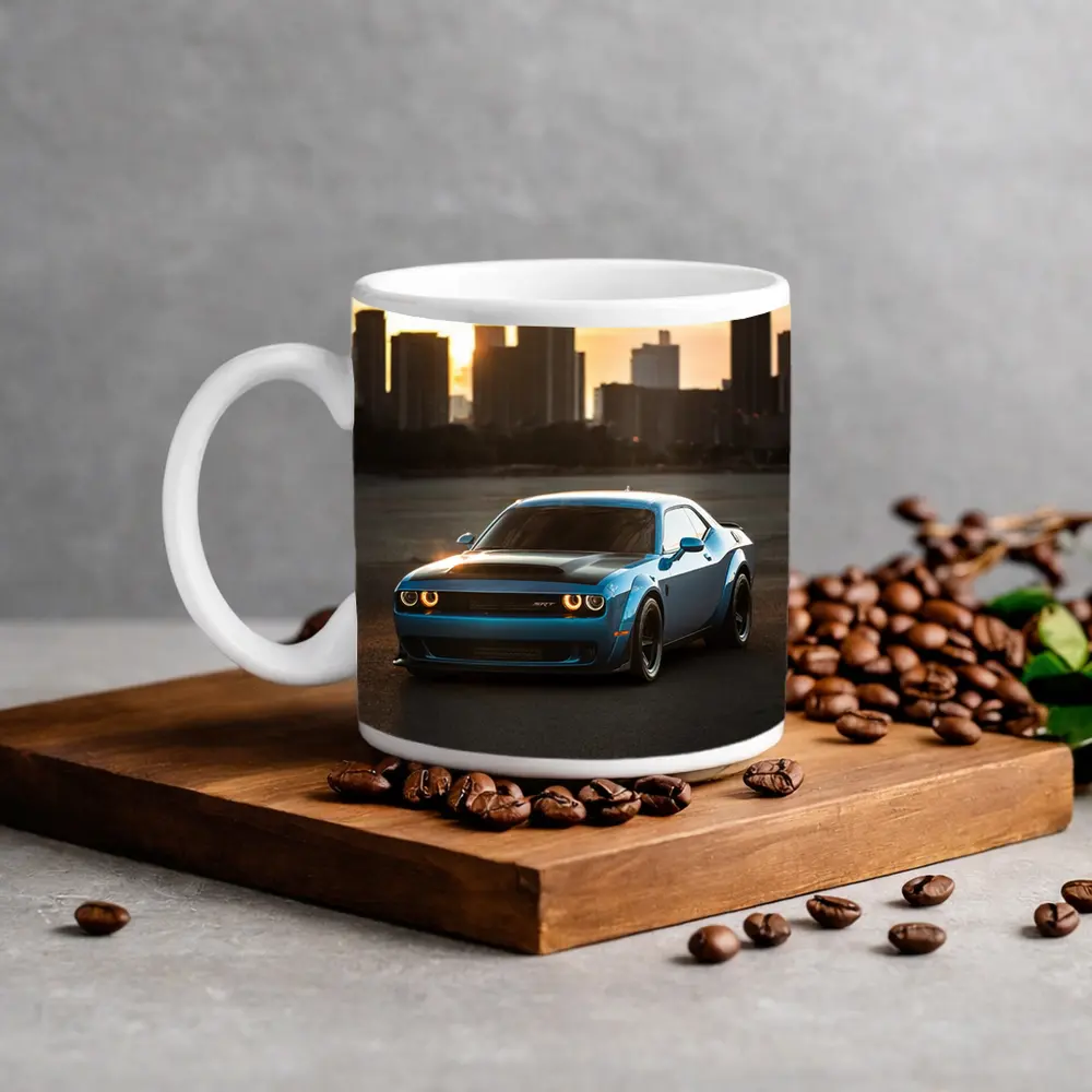 Dodge Challenger SRT Blue City Sunset – Mugs