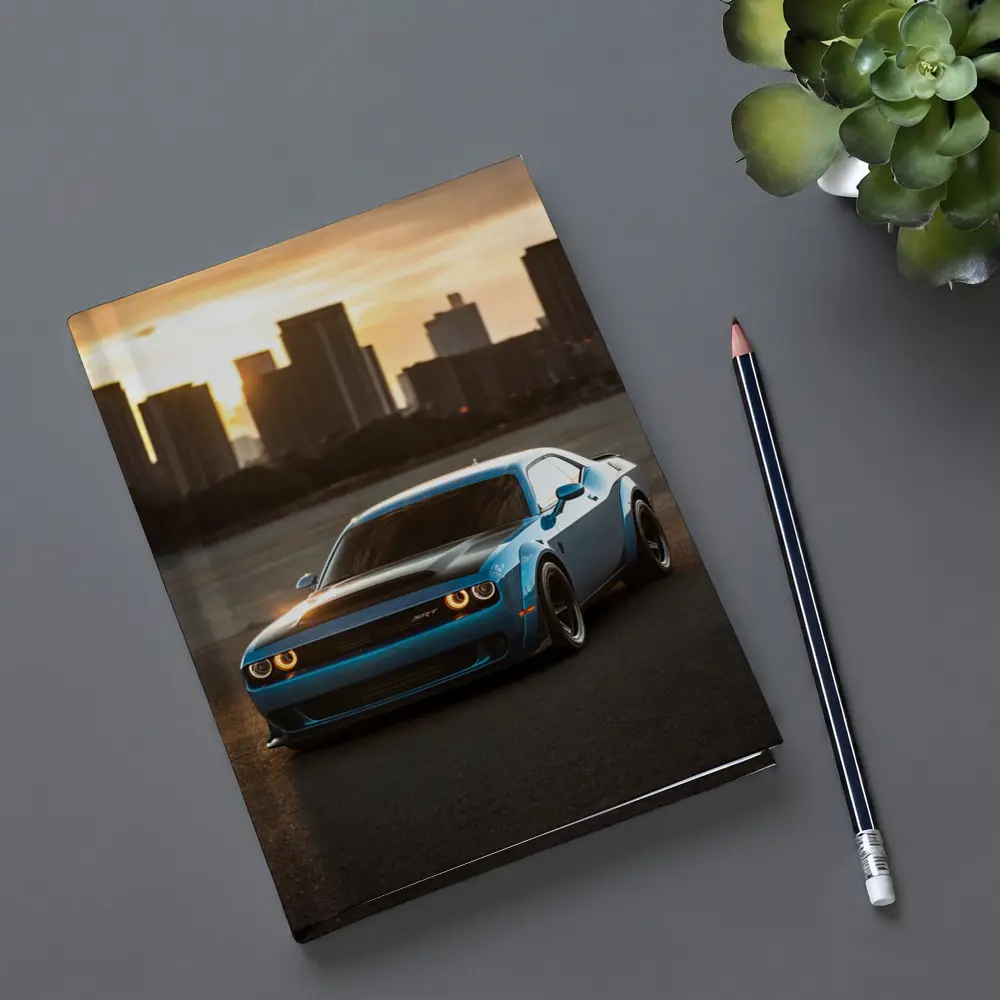 Dodge Challenger SRT Blue City Sunset – Notebooks