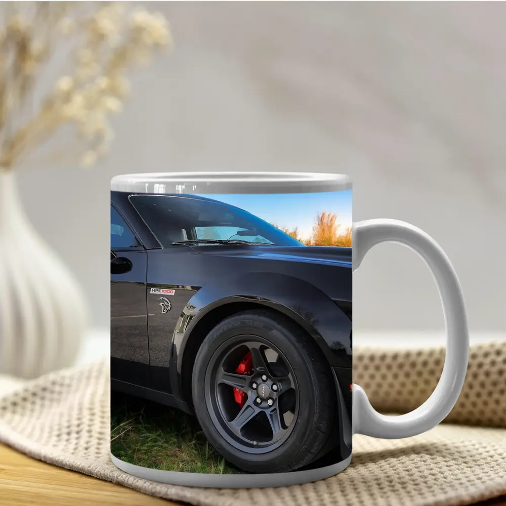 Black Dodge Challenger Muscle Car Outdoor – Mugs