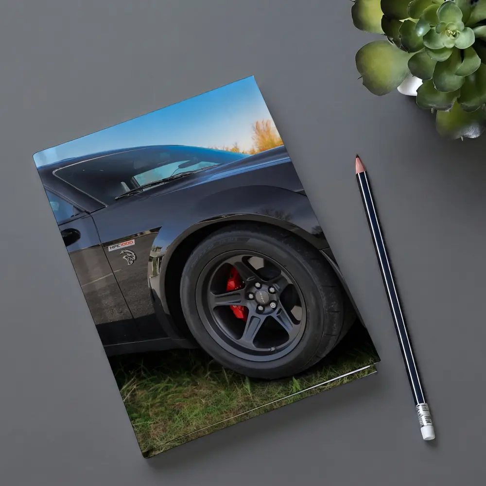 Black Dodge Challenger Muscle Car Outdoor – Notebooks