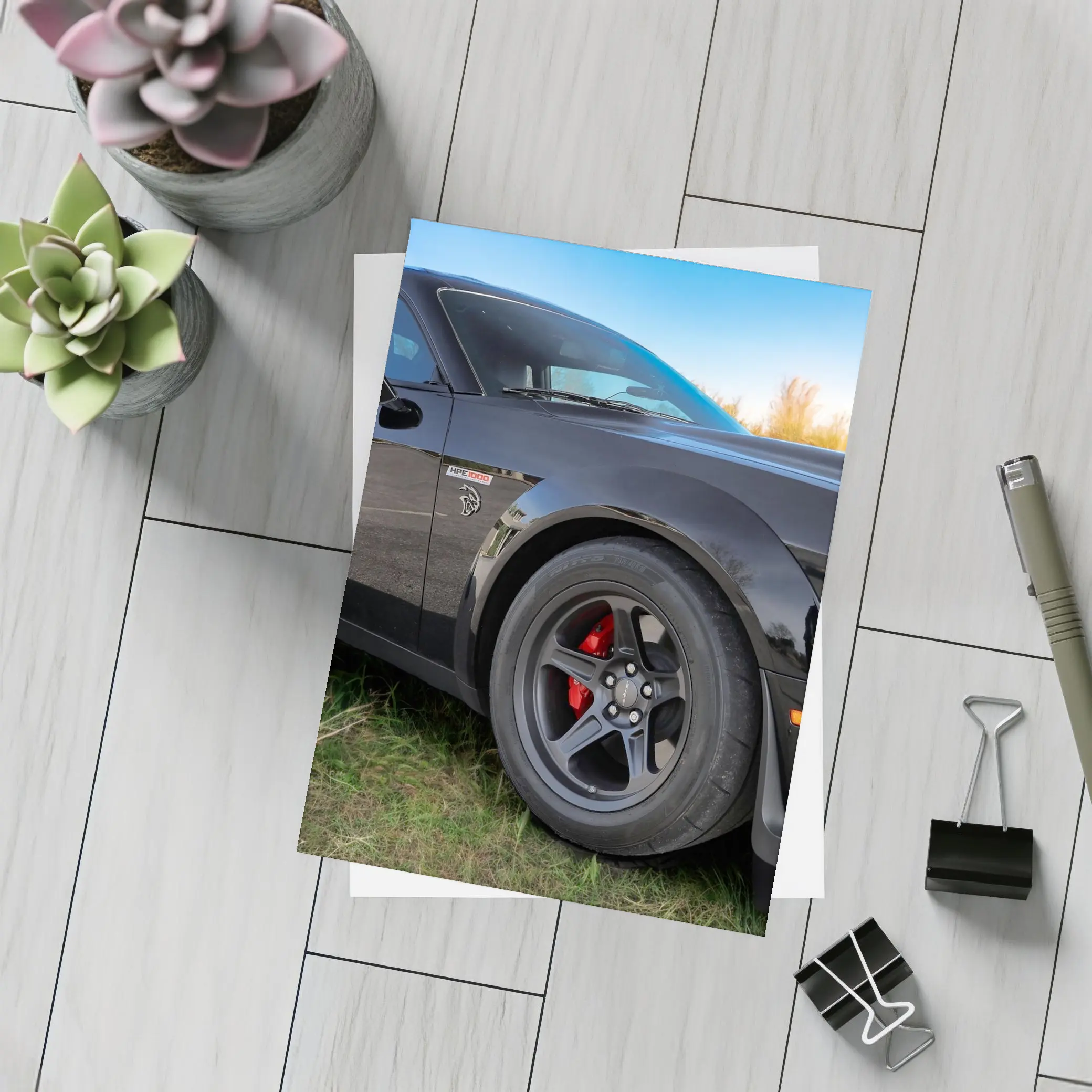 Black Dodge Challenger Muscle Car Outdoor – Postcards