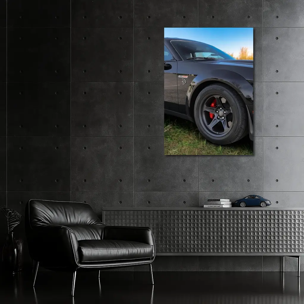 Black Dodge Challenger Muscle Car Outdoor – Wall Art