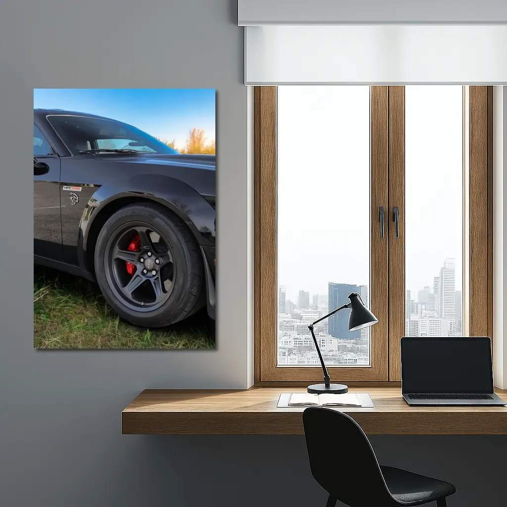 Black Dodge Challenger Muscle Car Outdoor – Wall Art