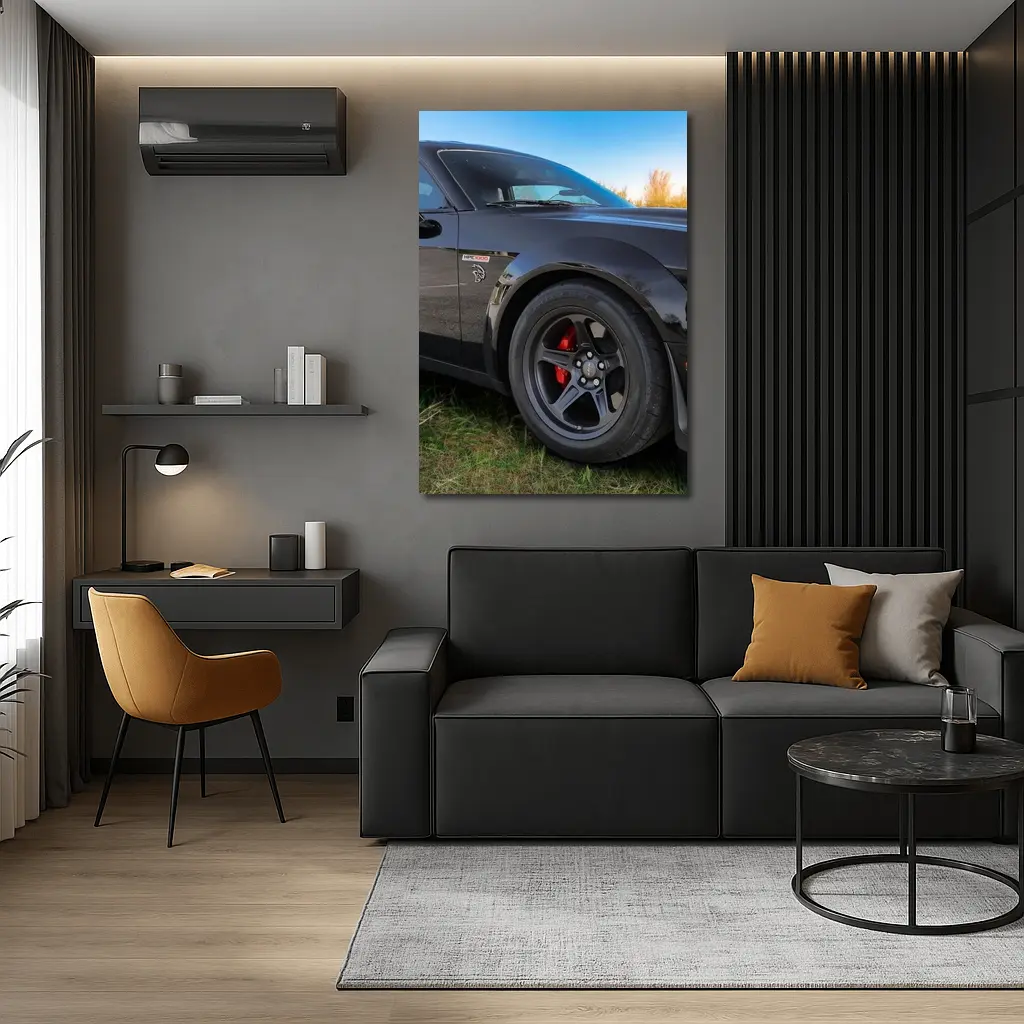 Black Dodge Challenger Muscle Car Outdoor – Wall Art