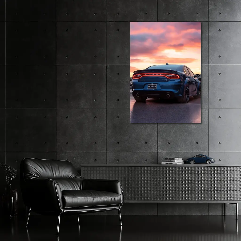 Dodge Charger SRT Blue Sunset Sky – Wall Art