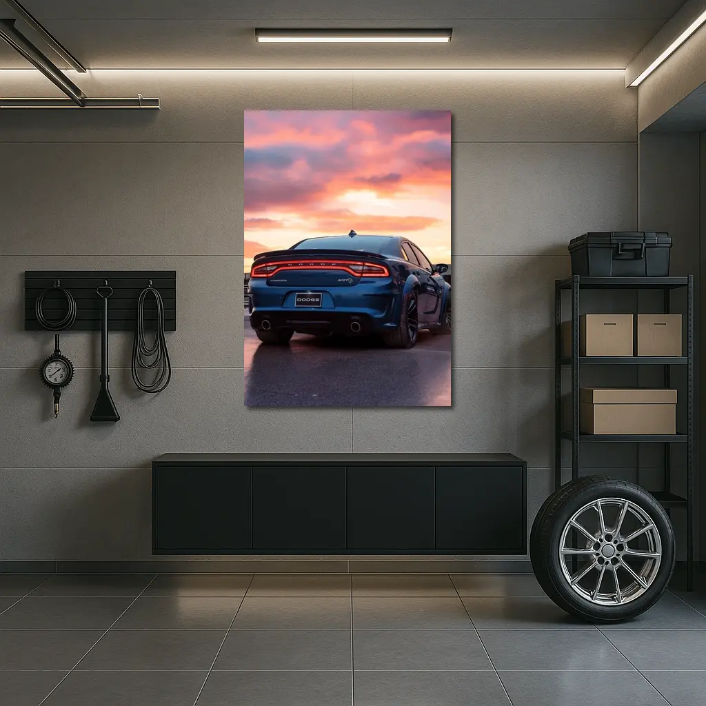 Dodge Charger SRT Blue Sunset Sky – Wall Art