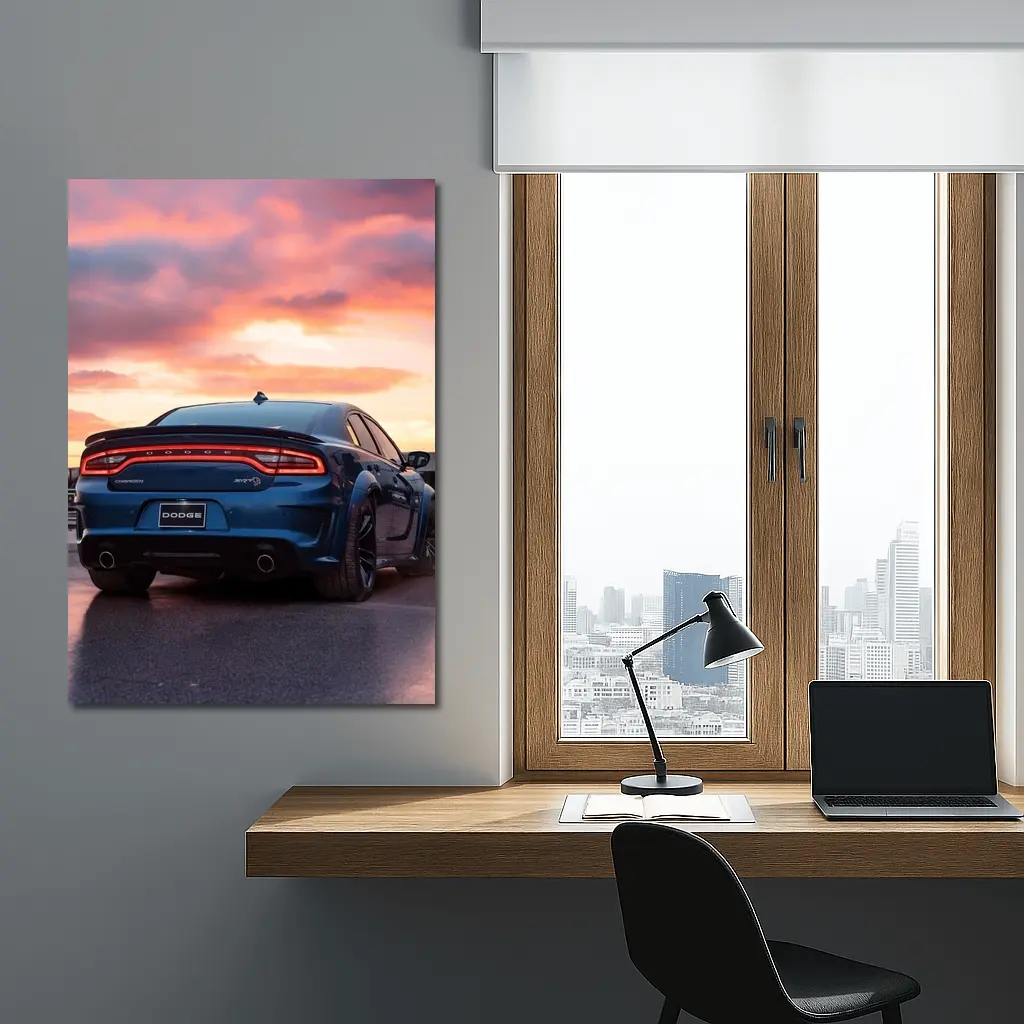 Dodge Charger SRT Blue Sunset Sky – Wall Art