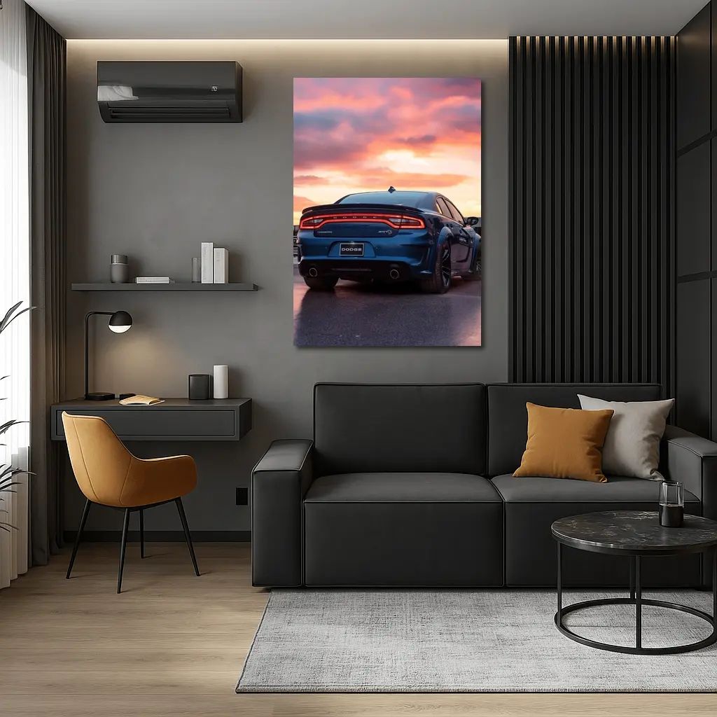 Dodge Charger SRT Blue Sunset Sky – Wall Art