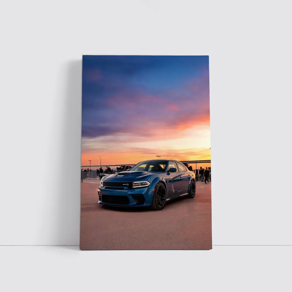 Dodge Charger SRT Blue Sunset Sky – Wall Art