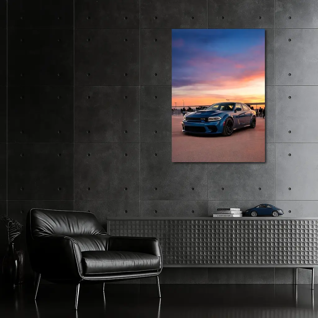 Dodge Charger SRT Blue Sunset Sky – Wall Art