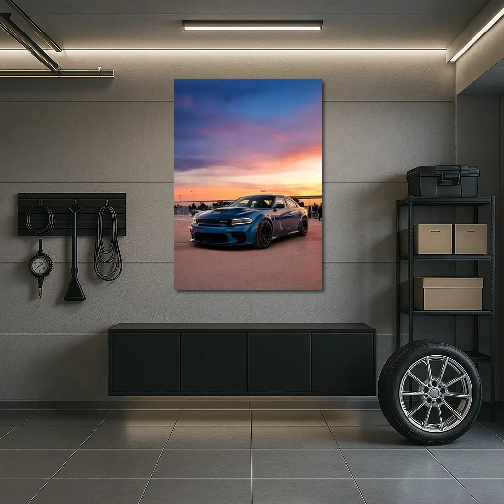 Dodge Charger SRT Blue Sunset Sky – Wall Art