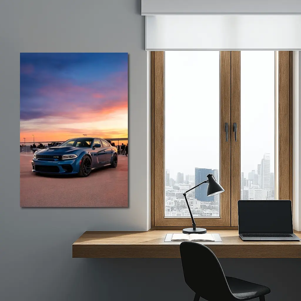 Dodge Charger SRT Blue Sunset Sky – Wall Art