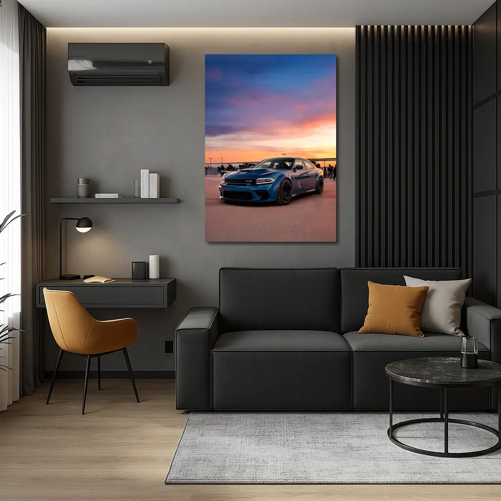 Dodge Charger SRT Blue Sunset Sky – Wall Art