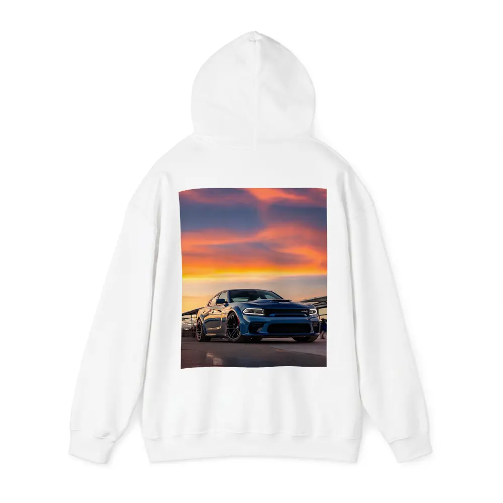 Dodge Charger Blue Muscle Car Sunset Sky – Hoodies