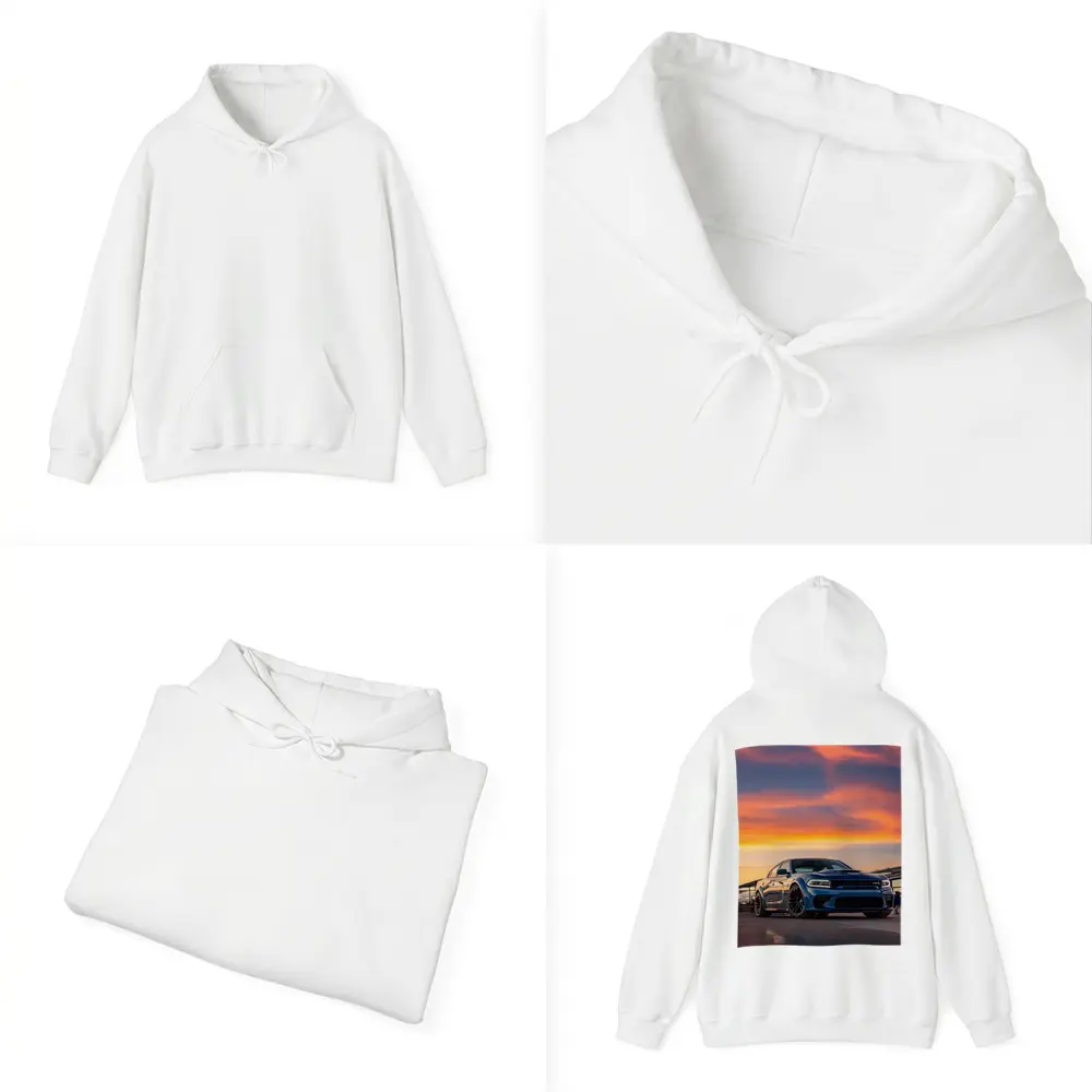 Dodge Charger Blue Muscle Car Sunset Sky – Hoodies