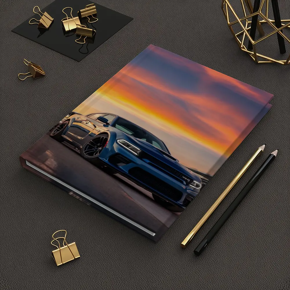 Dodge Charger Blue Muscle Car Sunset Sky – Notebooks