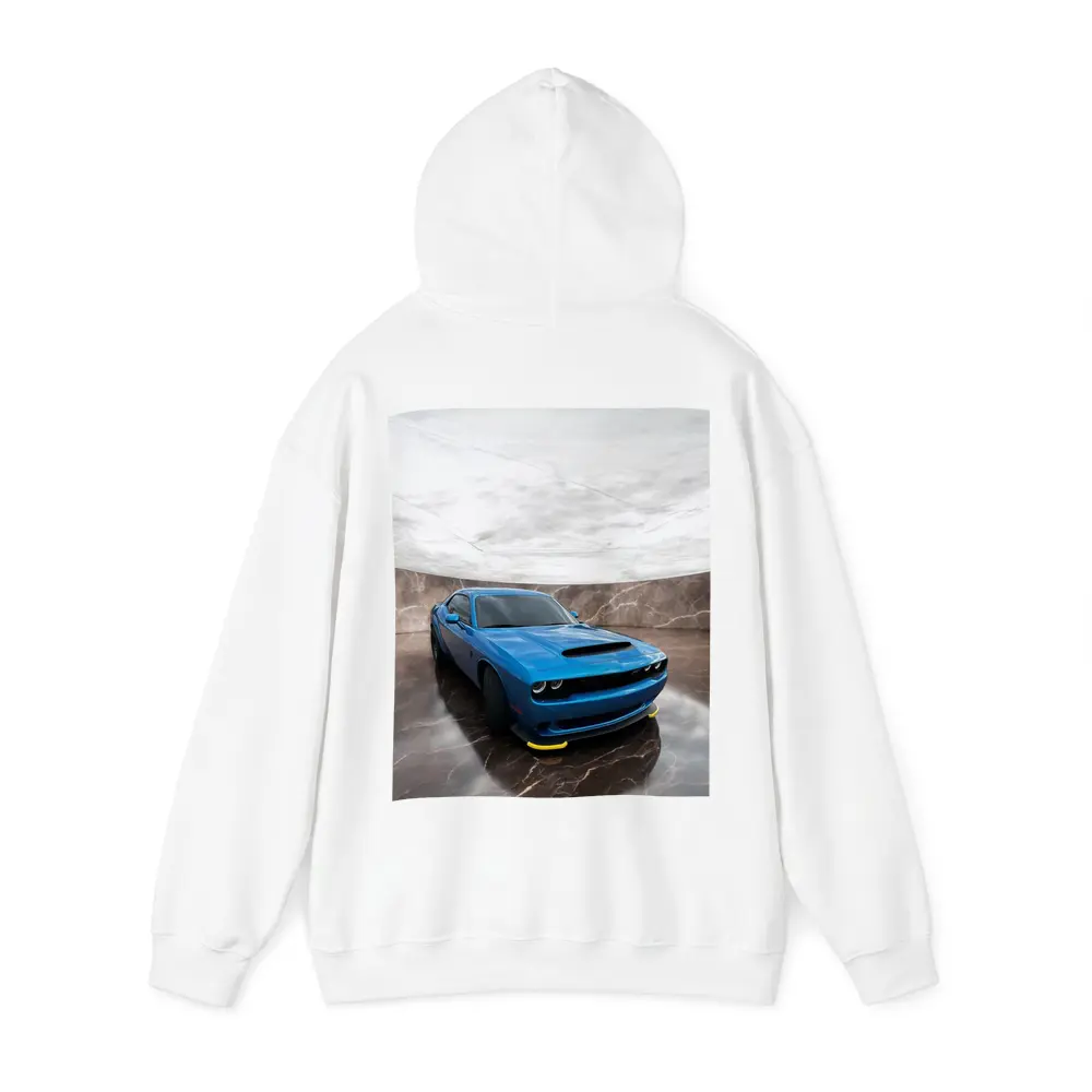 Dodge Challenger Blue Muscle Car Marble Studio – Hoodies